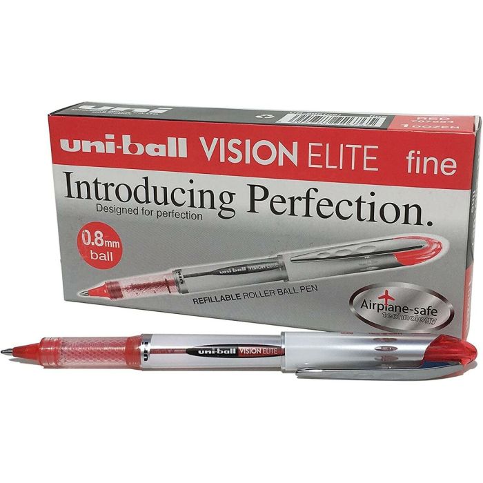 Boligrafo de tinta líquida Uni-Ball Vision Elite UB-200 Rojo 0,6 mm (12 Piezas)