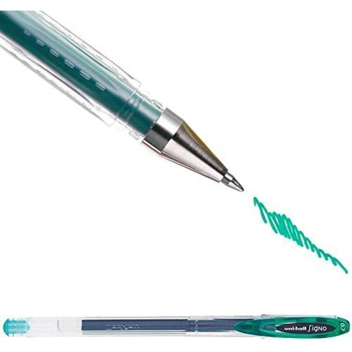 Bolígrafo de tinta líquida Uni-Ball Rollerball Signo Basicos UM-120 Verde 12 Unidades 1