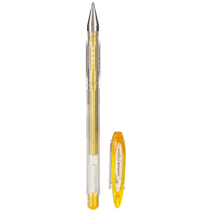 Boligrafo de tinta líquida Uni-Ball Sparkling UM-120SP Dorado 0,5 mm (12 Piezas)