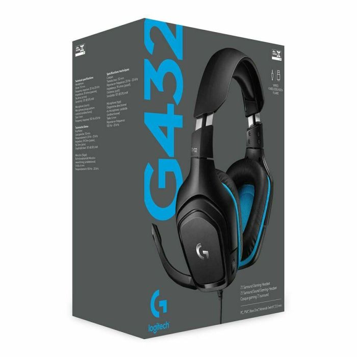 Auriculares con Micrófono Gaming Logitech 981-000770 Azul Negro 45