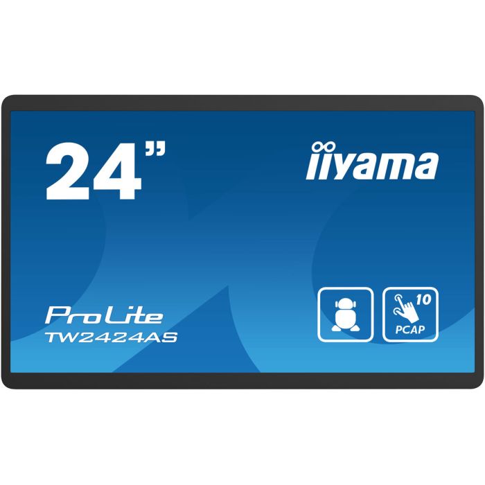 iiyama TW2424AS-B1 pantalla de señalización Pantalla plana para señalización digital 60,5 cm (23.8") Wifi 250 cd / m² 4K Ultra HD Negro Pantalla táctil Procesador incorporado Android 24/7