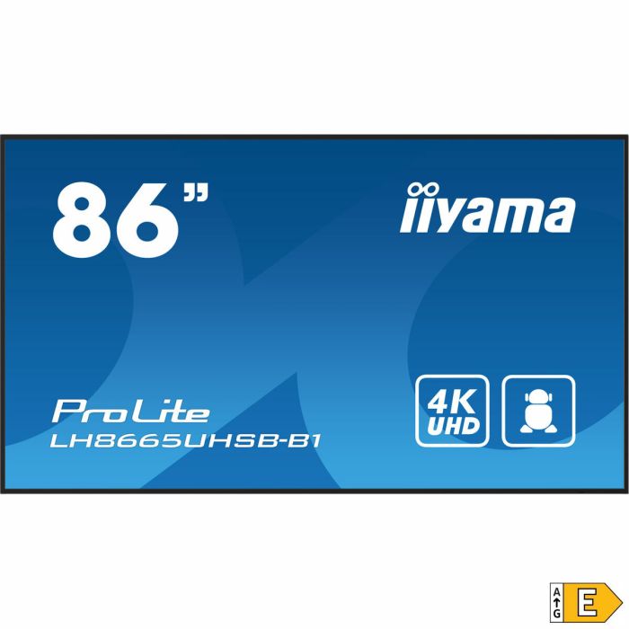 Monitor Videowall Iiyama ProLite LH8665UHSB-B1 86" 4K Ultra HD 50 - 60 Hz 60 Hz 7