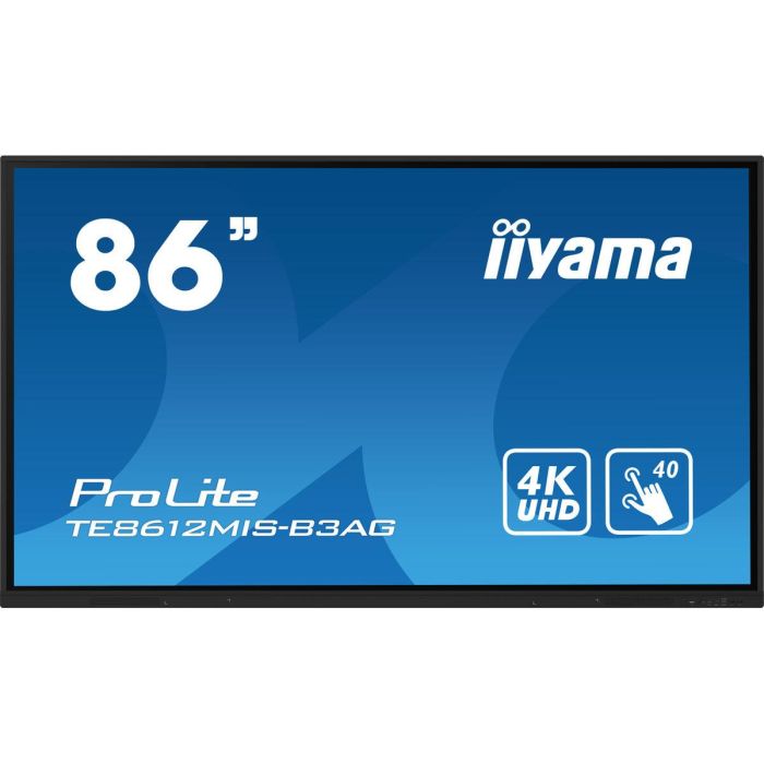 iiyama TE8612MIS-B3AG pantalla de señalización Diseño de quiosco 2,18 m (86") LCD Wifi 400 cd / m² 4K Ultra HD Negro Pantalla táctil Procesador incorporado Android 11 24/7