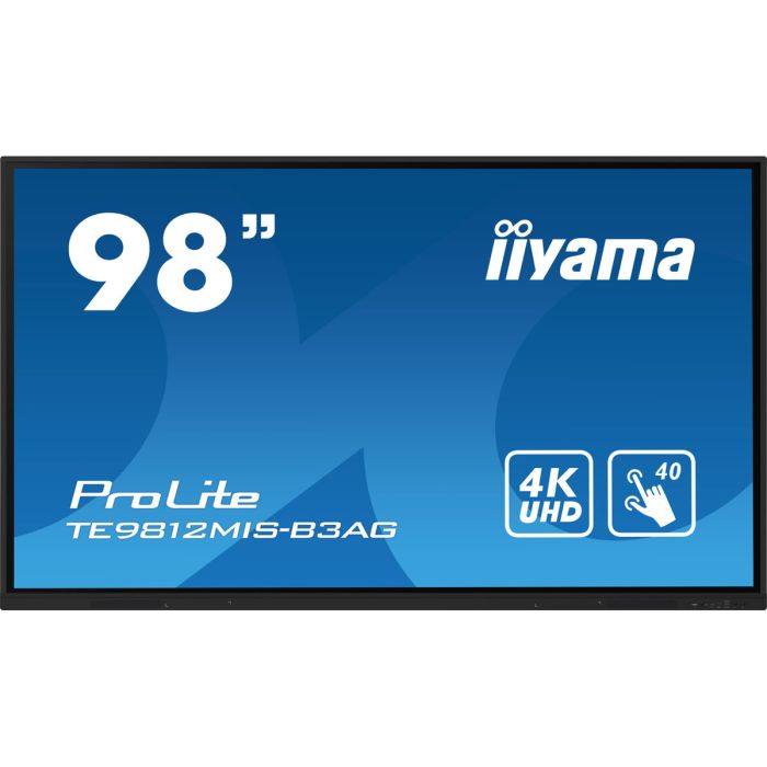 iiyama TE9812MIS-B3AG pantalla de señalización Diseño de quiosco 2,49 m (98") LCD Wifi 400 cd / m² 4K Ultra HD Negro Pantalla táctil Procesador incorporado Android 11 24/7