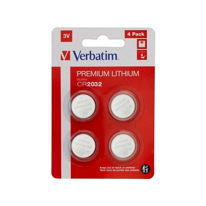 Verbatim pilas planas litio cr2032 (pack 4 uds)