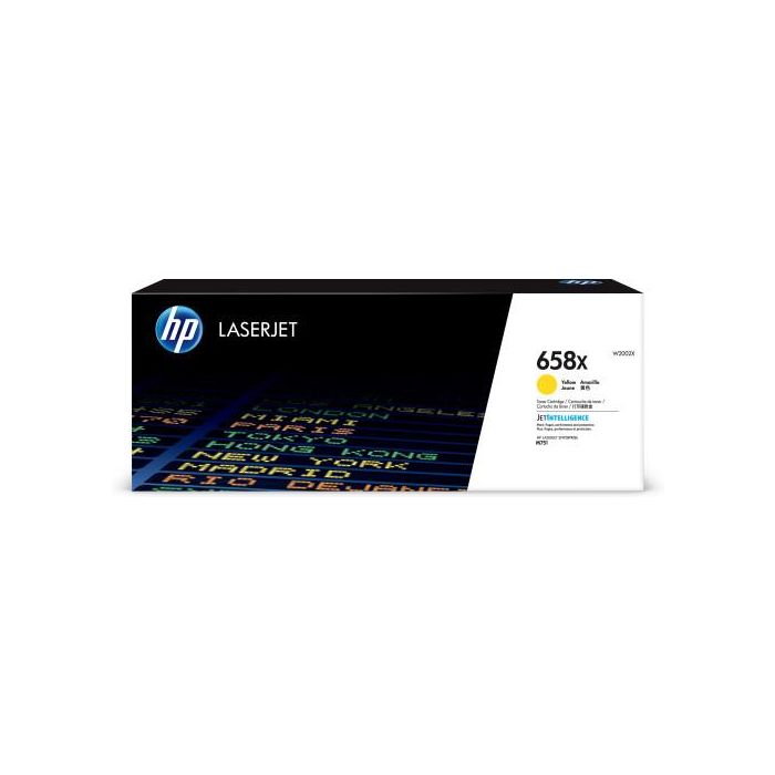 HP Cartucho de tóner Original LaserJet 658X amarillo W2002X, alta capacidad, compatible con HP LaserJet Enterprise M751