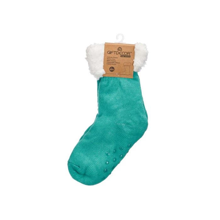Calcetin Sherpa Infantil Menta Giftdecor 15X30CM (12 Unidades) 2 Calcetin Sherpa Infantil Menta Giftdecor 15X30CM (12 Unidades) 2