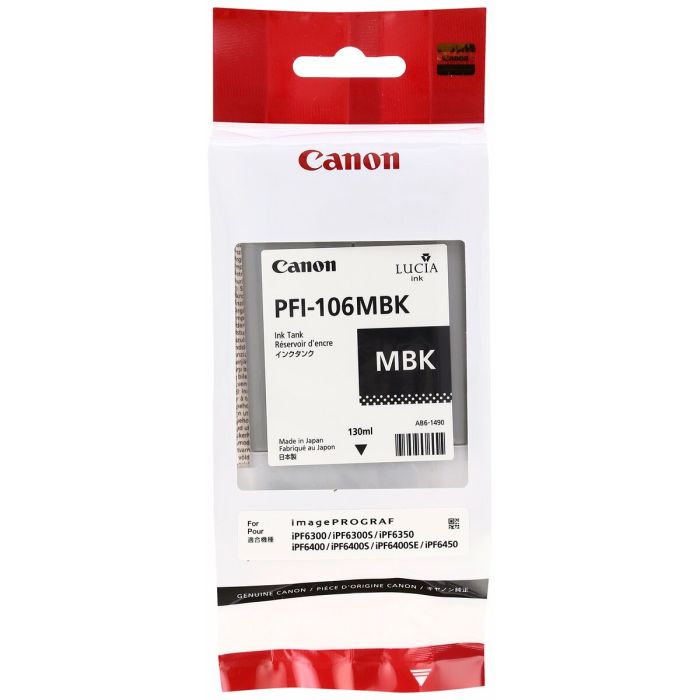 Cartucho de Tinta Original Canon PFI-106 MBK Negro Negro mate