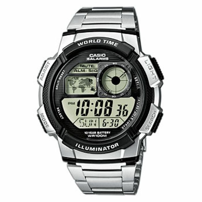 Reloj Unisex Casio AE-1000WD-1AVEF Digital Acrílico Negro Gris Plateado (Ø 45 mm)