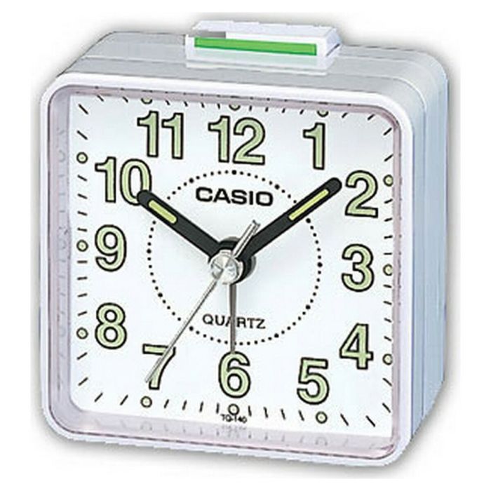 Reloj-Despertador Analógico Casio TQ-140-7DF Blanco Plástico Resistente a salpicaduras (57 x 57 x 33 mm)