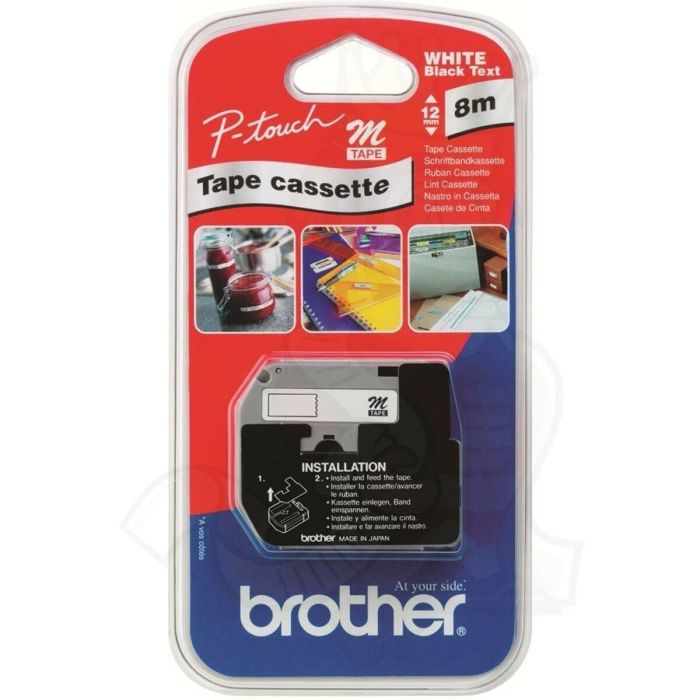 Cinta Brother Mk-221 Blanco-Negro 9 mm Longitud 8 Mt