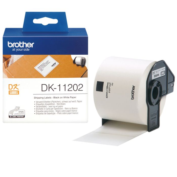 Etiquetas para Impresora Brother DK-11202 Negro/Blanco 62 x 100 mm (3 Unidades) 1