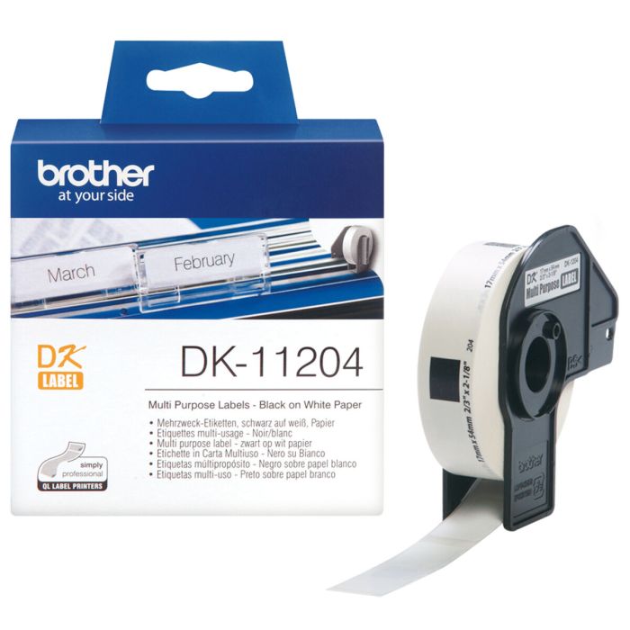 Rollo de Etiquetas Brother DK-11204 17 x 54 mm (3 Unidades) 1