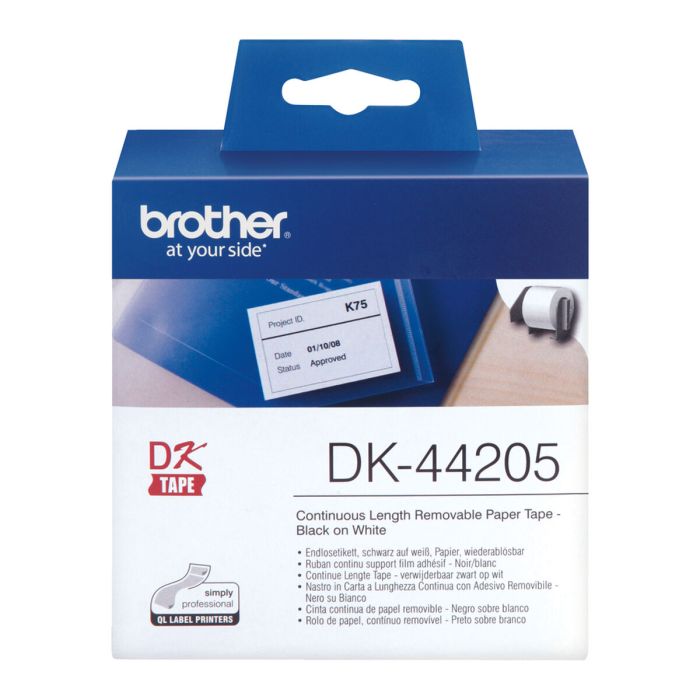 Etiquetas para Impresora Brother DK-44205 62 mm x 30,48 m Negro/Blanco (3 Unidades) 1