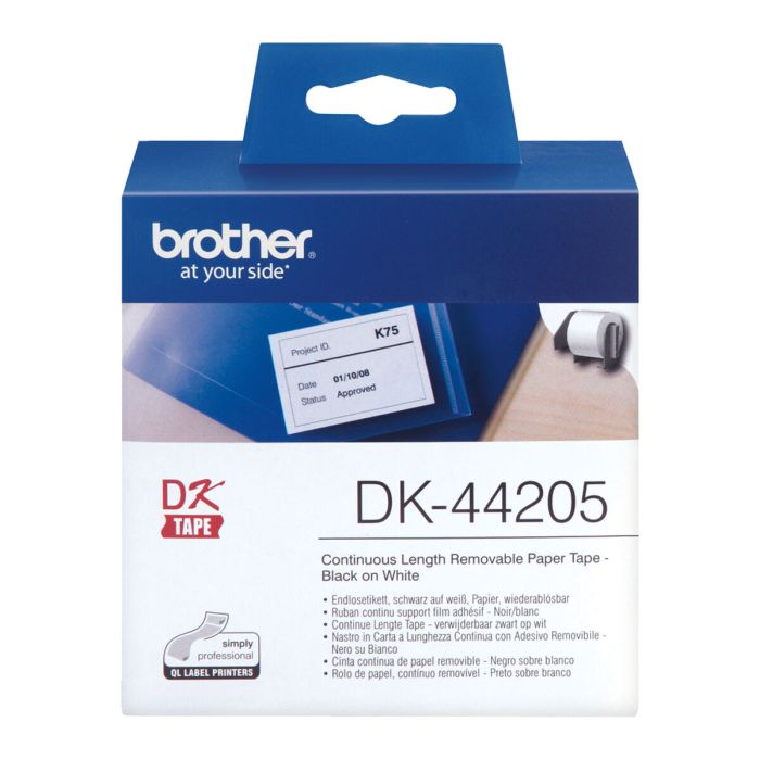 Etiquetas para Impresora Brother DK-44205 62 mm x 30,48 m Negro/Blanco (3 Unidades) 2