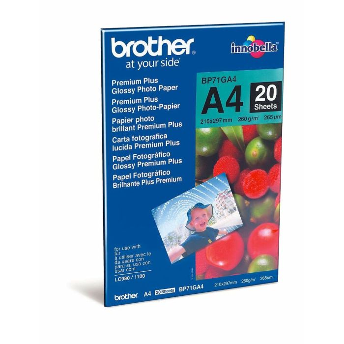 Papel Fotográfico Brillante Brother BP71GA4 A4 20 Hojas 2