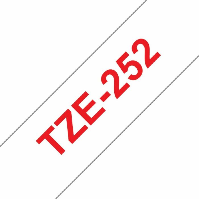 Cinta Laminada para Rotuladoras Brother TZE-252 Rojo/Blanco 24 mm 3