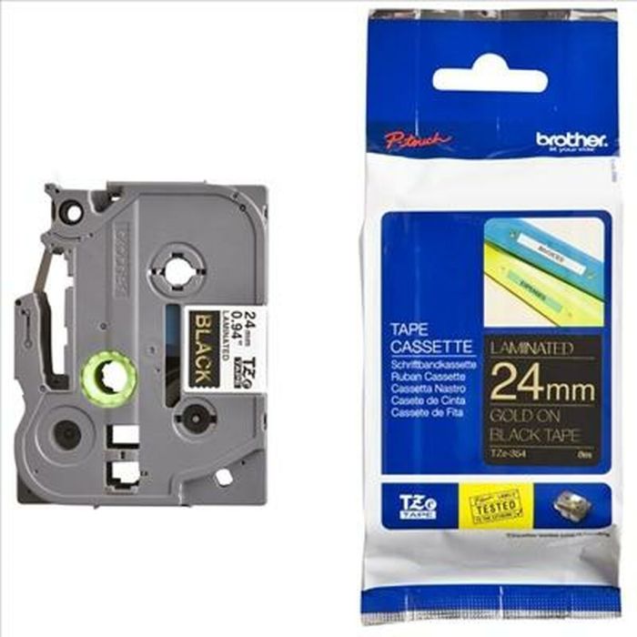 BROTHER Cinta laminada Negro/Oro 24mm BROTHER Cinta laminada Negro/Oro 24mm
