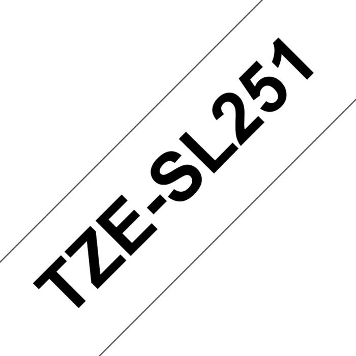 Cinta Laminada para Rotuladoras Brother TZe-SL251 Blanco Negro (1 unidad) 2