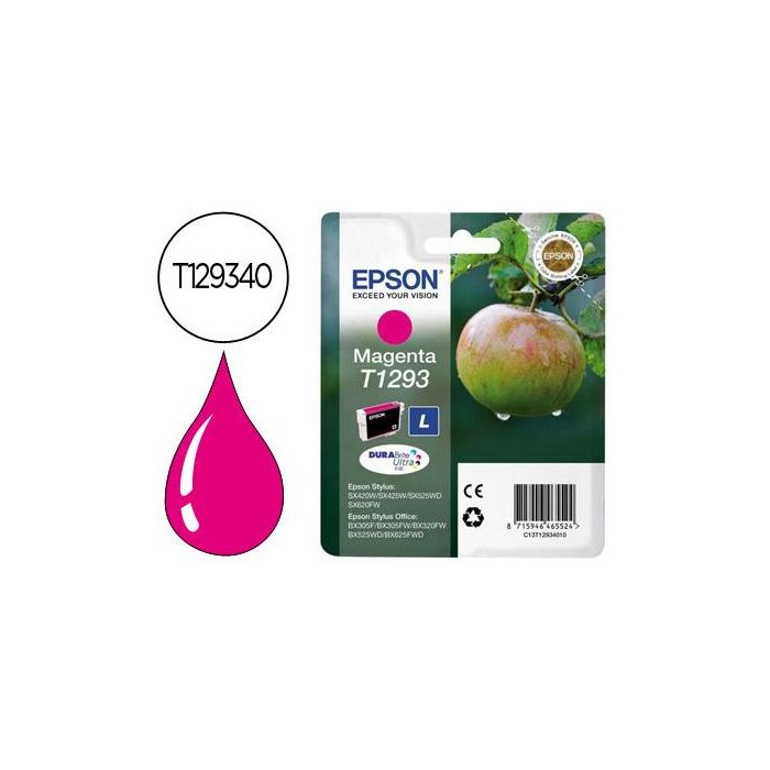 Ink-Jet Epson Stylus 1293 Magenta Sx420 W - 425 W - Office Bx305F - Bx320F -Alta Capacidad-