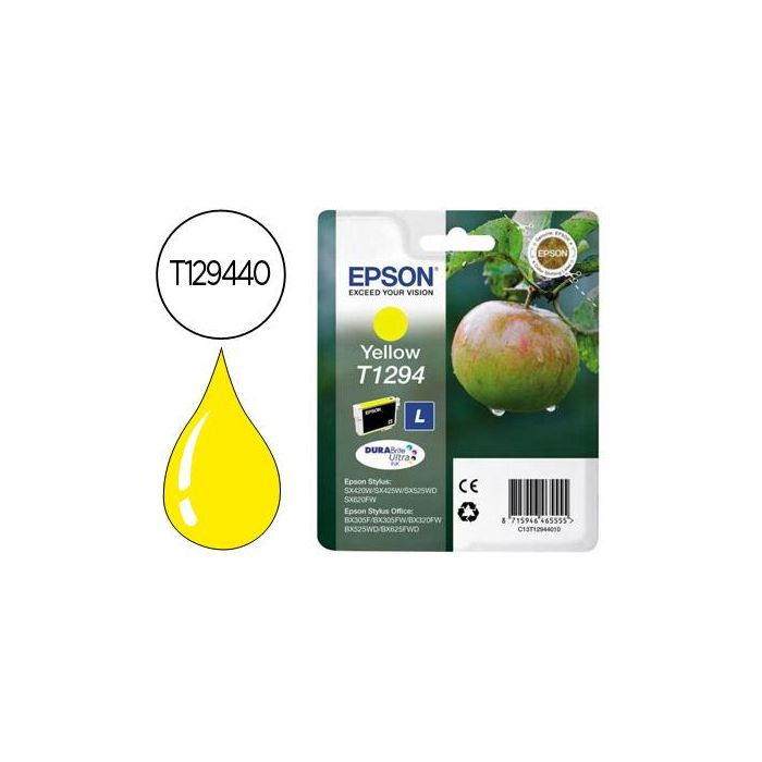 Ink-Jet Epson Stylus 1294 Amarillo Sx420 W - 425 W - Office Bx305F - Bx320F -Alta Capacidad-