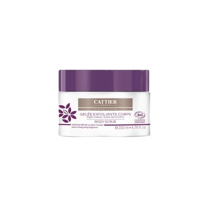 CATTIER Gel Exfoliante Corporal Arcilla Púrpura 200ml – Con Semillas Naturales ECOCERT para Piel Suave y Radiante