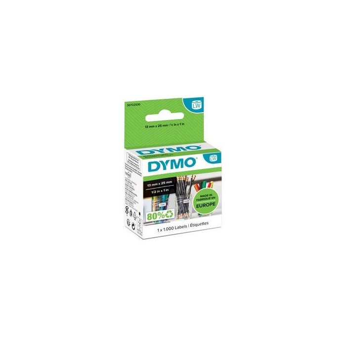 DYMO Etiqueta LW multifunción 25X13mm, 1 rollo etiquetas (1000) Papel blanco