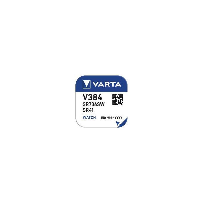 Varta Micro pila de botón Silver SR41 - V384 1,55V Ø7,9x3,6mm (1 unidad) 1