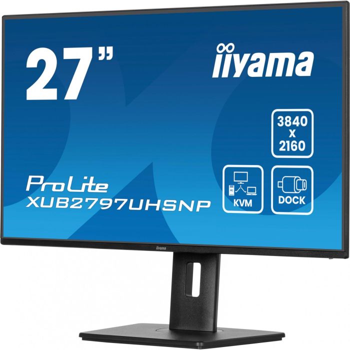 iiyama XUB2797UHSNP-B1 Monitor 27" 4K UHD IPS 3840x2160 60Hz 4ms HDMI DP USB-C KVM Altavoces Pivot Negro 10