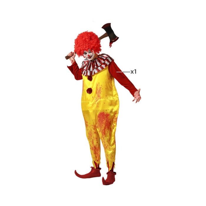 Disfraz Payaso Mono Completo Amarillo Con Volantes Para Hombre Adulto Talla M-L 0 Disfraz Payaso Mono Completo Amarillo Con Volantes Para Hombre Adulto Talla M-L 0