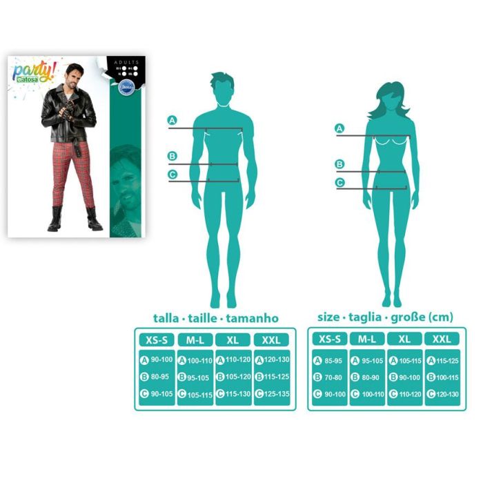 Disfraz Punky Años 80 Hombre Adulto Talla M-L 3