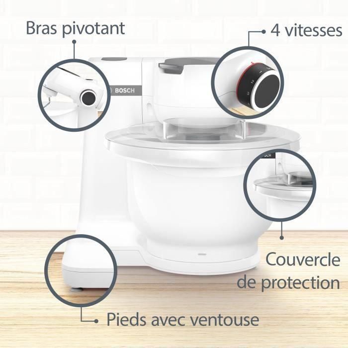 Procesador de alimentos BOSCH Serie 2 MUMS2AW21 - 700 W - 4 velocidades - 3,8 L - 3 discos - Picadora de carne - Blanco 2 Procesador de alimentos BOSCH Serie 2 MUMS2AW21 - 700 W - 4 velocidades - 3,8 L - 3 discos - Picadora de carne - Blanco 2