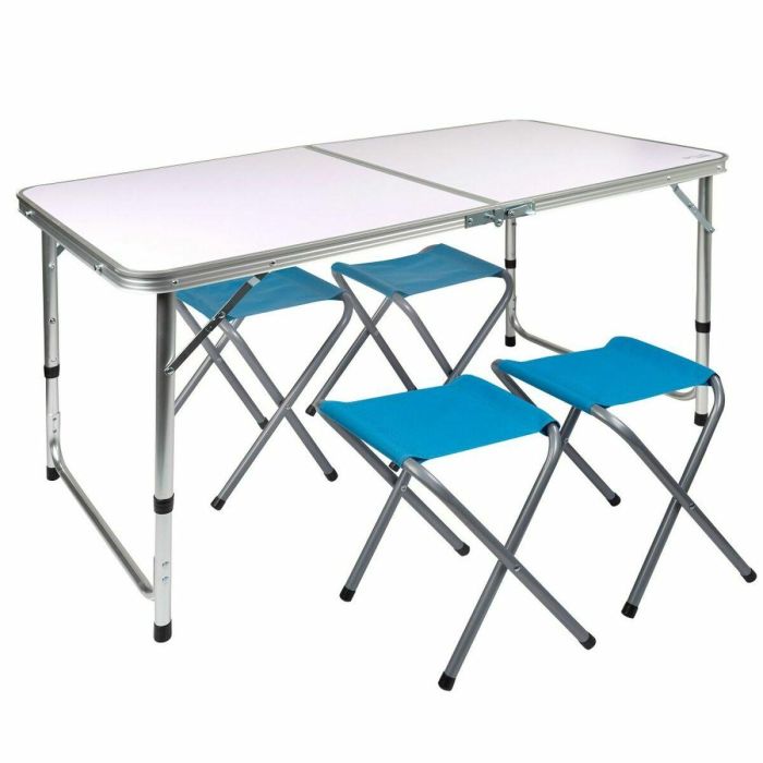 Mesa camping con 4 taburetes 120x60x70cm Mesa camping con 4 taburetes 120x60x70cm