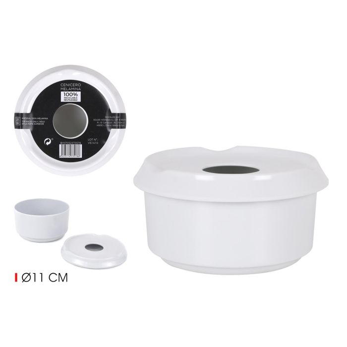 Cenicero Melamina Hostelero 11 cm Blanco Privilege (18 Unidades) Cenicero Melamina Hostelero 11 cm Blanco Privilege (18 Unidades)