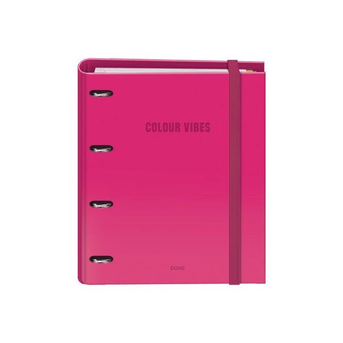 Carpebloc Dohe Colour Vibes A4 4 Anillas Mixtas 35 Mm Con Recambio 100Hj. 90Gr. Cuadric.5X5 Rosa