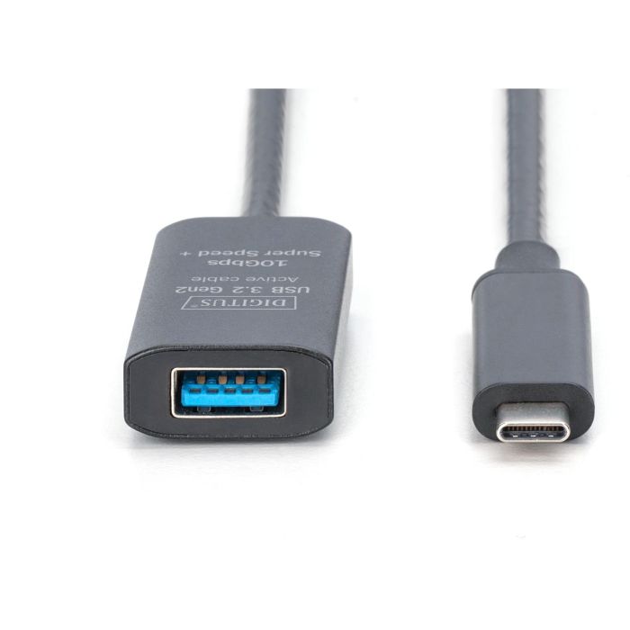 Digitus Cable de Extensión USB-C a USB-A 3.2 Gen 2 (10 Gbps), 5 Metros, Negro 1