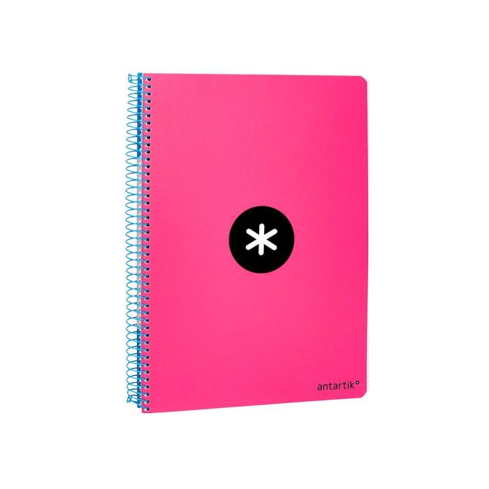 Cuaderno Espiral Liderpapel A4 Micro Antartik Tapa Dura 80H 100 gr Cuadro 5 mm Sin Bandas 4 Taladros Color Rosa Fluor 3