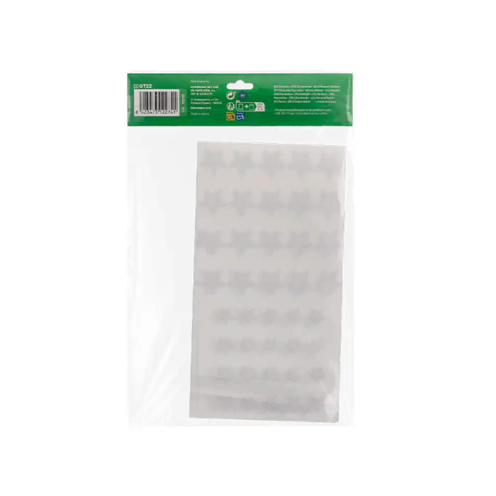 Liderpapel Gomets Autoadhesivos Estrellas Plateadas Surtidas Bolsa 5 Hojas 200 Unidades 2