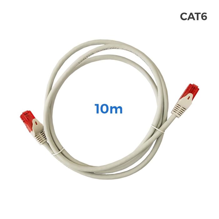 Cable utp cat.6 latiguillo rj45 cobre lszh gris 10 m