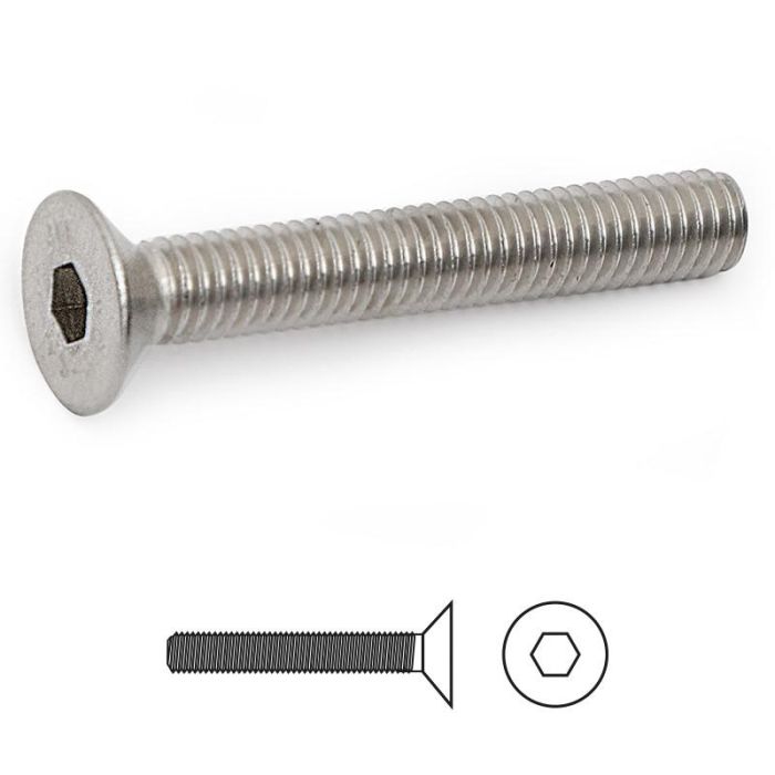 Tornillo Rosca Metal Allen Din 7991 Acero Inoxidable Metrica M-8 Largo 20Mm Ucafix Tornillo Rosca Metal Allen Din 7991 Acero Inoxidable Metrica M-8 Largo 20Mm Ucafix