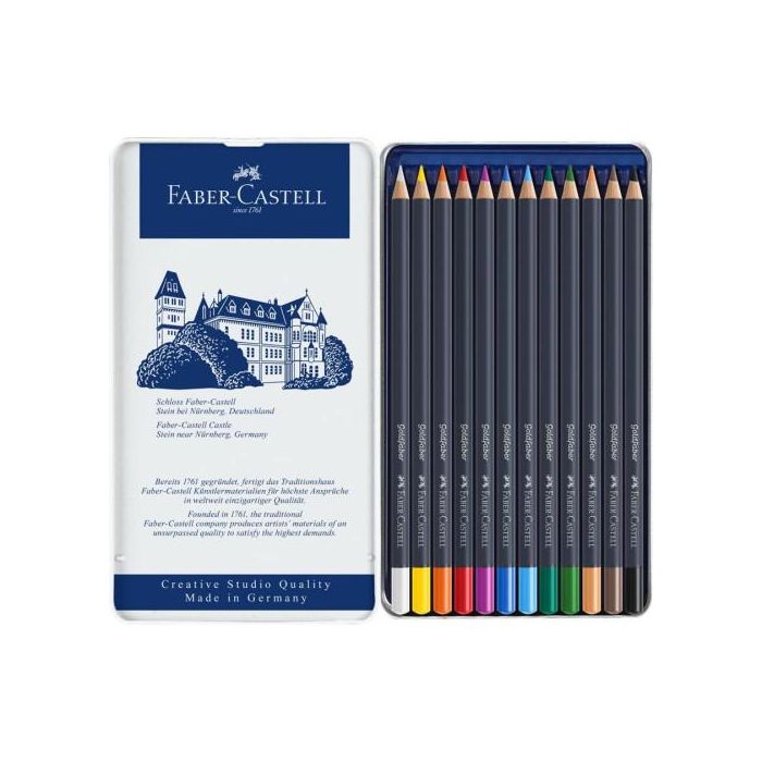 Estuche de Metal con 12 Lápices de Colores Goldfaber. Faber Castell 114712 1