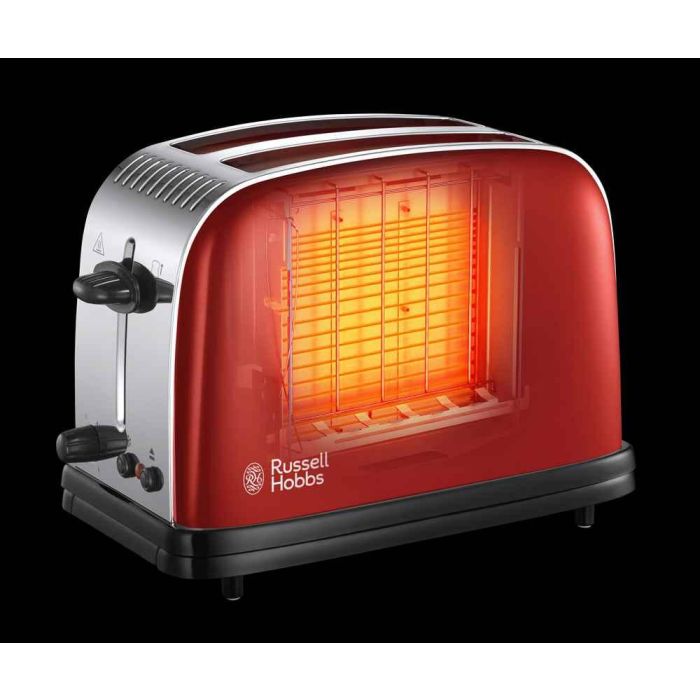 Russell Hobbs 23330-56 Tostador Colours Plus+ Rojo, Tostado Rápido, Función Levantar y Ver, Calientapanecillos, Bandeja Recogemigas 1 Russell Hobbs 23330-56 Tostador Colours Plus+ Rojo, Tostado Rápido, Función Levantar y Ver, Calientapanecillos, Bandeja Recogemigas 1