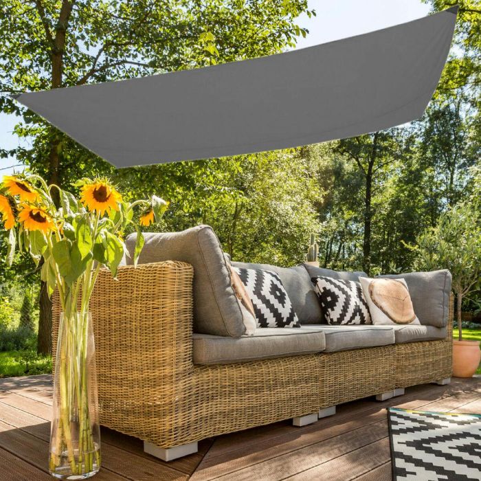 Toldo Vela de Sombra Rectangular Aktive Gris 200 x 0,5 x 300 cm Rectangular (6 Unidades) 2