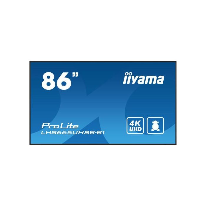 Iiyama LH8665UHSB-B1 Monitor 86" 4K UHD IPS 800cd/m² 24/7 Operation Iiyama LH8665UHSB-B1 Monitor 86" 4K UHD IPS 800cd/m² 24/7 Operation