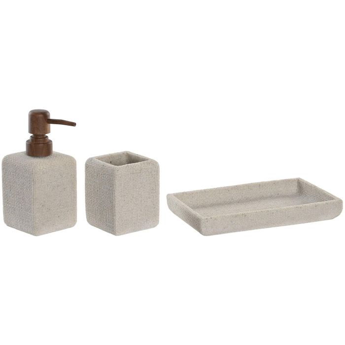 Baño Basicos DKD Home Decor Crema Marron 12.5 x 16 x 20 cm Set de 3 (2 Unidades) 3 Baño Basicos DKD Home Decor Crema Marron 12.5 x 16 x 20 cm Set de 3 (2 Unidades) 3