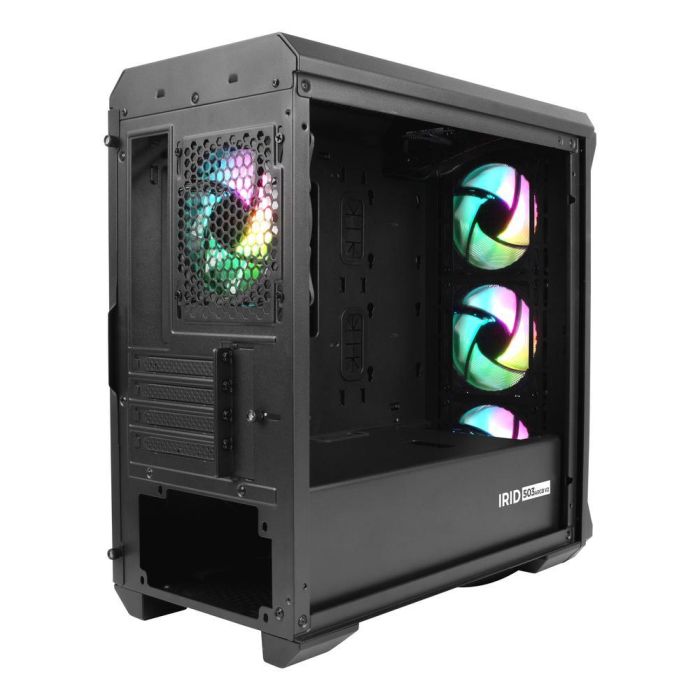 GENESIS Irid 503 ARGB Micro Torre Gaming con 4 Ventiladores, Panel Cristal Templado, Negra/Transparente, hasta 240mm RL 6 GENESIS Irid 503 ARGB Micro Torre Gaming con 4 Ventiladores, Panel Cristal Templado, Negra/Transparente, hasta 240mm RL 6