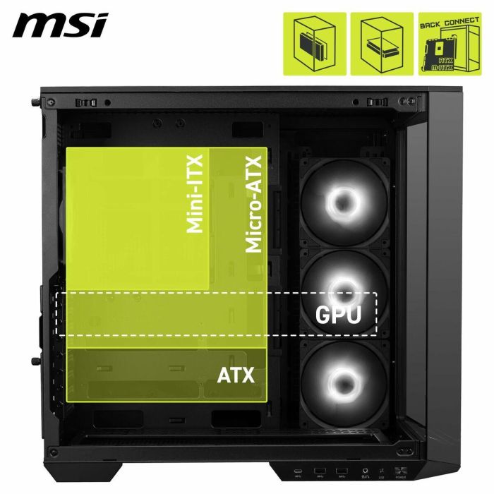Caja Semitorre ATX MSI MAG PANO 100R PZ Negro 1 Caja Semitorre ATX MSI MAG PANO 100R PZ Negro 1