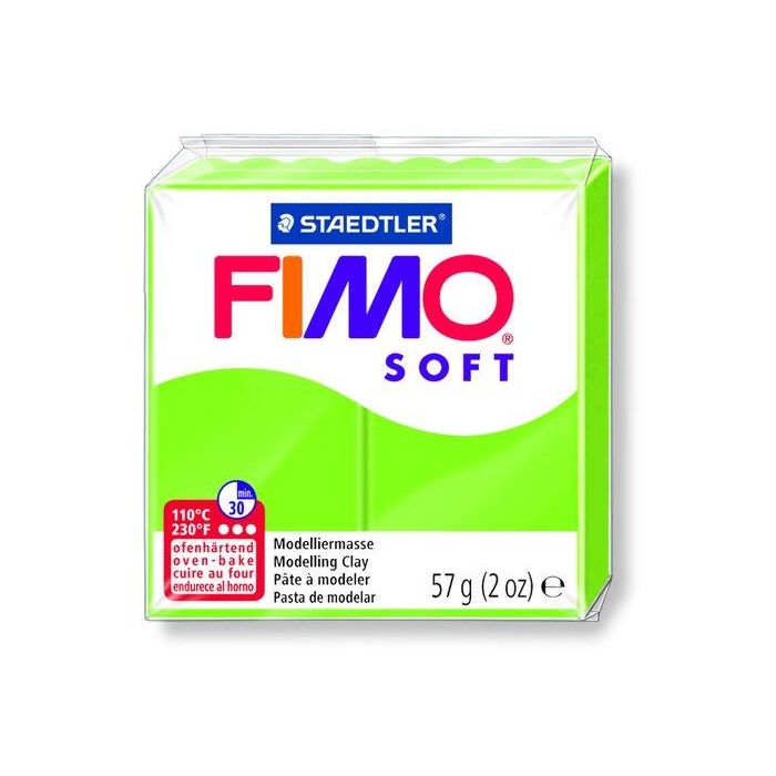 Staedtler Pasta de Modelar Fimo Soft 57g Verde Manzana Blanda y Suave Fácil de Mezclar Colores Brillantes Lista para Usar