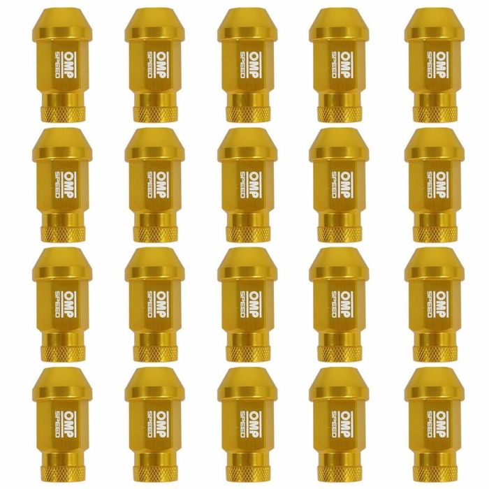 Set Tuercas OMP Oro 40 mm 20 uds M12 x 1,50 1 Set Tuercas OMP Oro 40 mm 20 uds M12 x 1,50 1