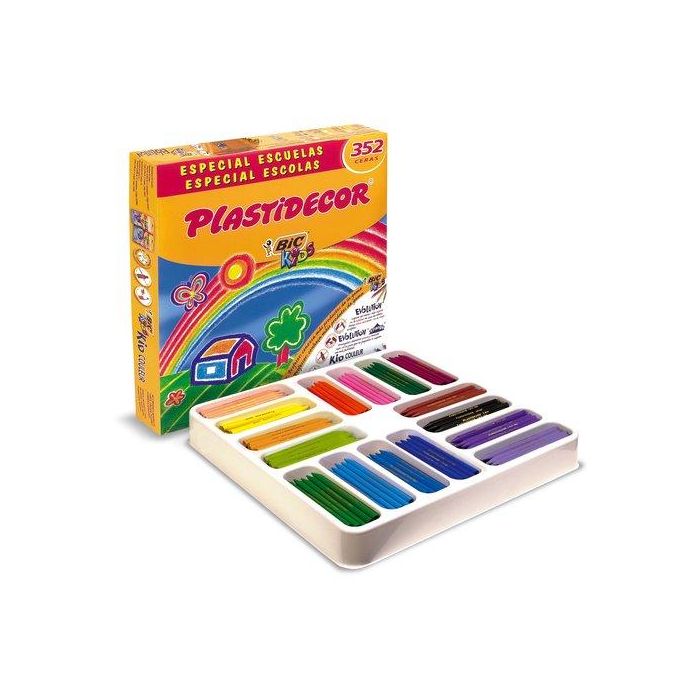 Plastidecor Ceras Kids Especial Escuelas 16 Colores Surtidos Caja 352 Ud - Ideal para colegios y guarderías